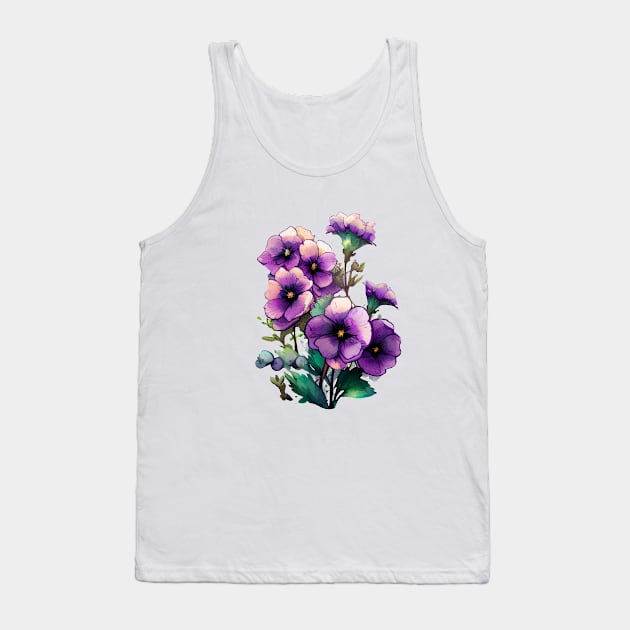 Purple Flowers Tank Top by Mixtgifts